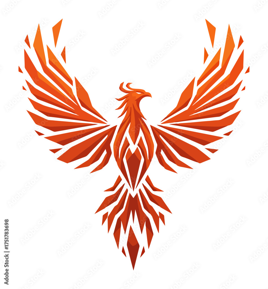 Fototapeta premium Geometric Phoenix Rising Vector