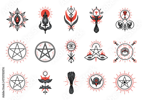 Witchcraft & Alchemy Symbols Vector Set - Minimalist Design