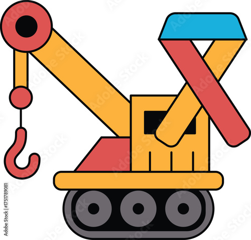 A crane is lifting a ribbon