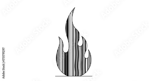 Abstract Fire Icon A Minimalist Design for Energy, Passion, and Dynamic Concepts in Graphics
