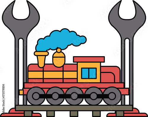 A train with a black engine and a black caboose