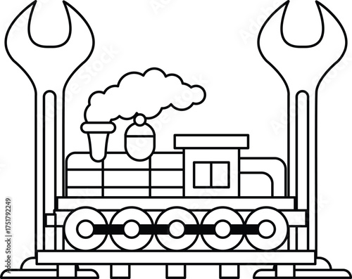 A train with a black engine and a black caboose