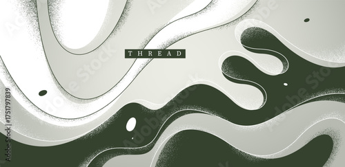 Lava in dynamic motion vector monochrome abstract background, curvy lines and textures wallpaper art, emotional and expressive graphics of fluid.