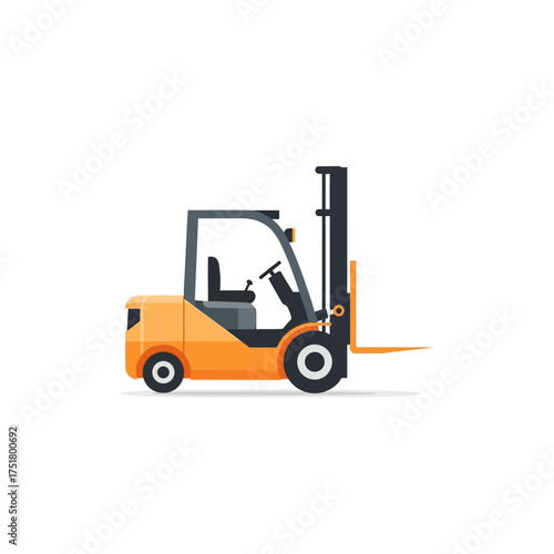 Orange Forklift Truck Vehicle Industrial Machinery.
