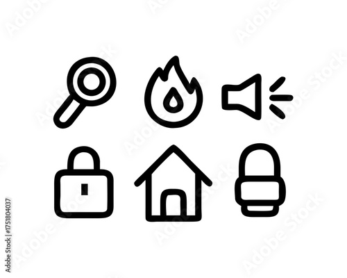 Security and safety icons for protection