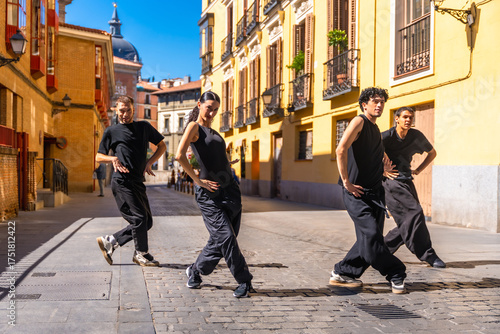 Wallpaper Mural Street dancers performing contemporary dance in madrid city Torontodigital.ca