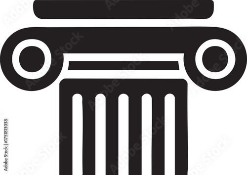 Architectural Tourism Silhouettes Temple Column Historical Sites Cultural Heritage Icon