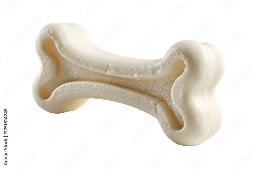Fototapeta premium Creamy white dog bone treat, isolated