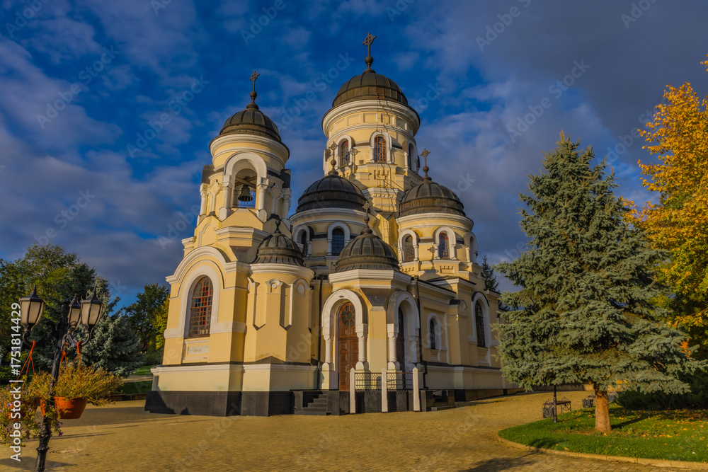 Obraz premium Beautiful Orthodox Monastery of Capriana, Moldova Religious Architecture and Nature. Travel Destination and Cultural Heritage Site