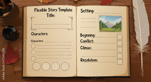 Flexible Story Template Book: Plan Your Creative Narrative