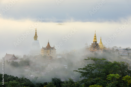 Wat Phra That Pha Sorn Kaew or Pha Sorn Kaew temple with foggy, Phetchabun, Thailand