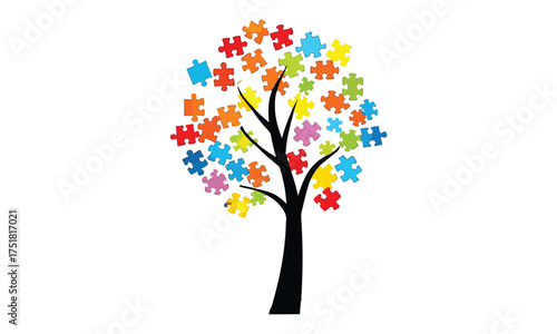 Autism Puzzle Tree and Handprint Tree – Inclusion Diversity Awareness Art