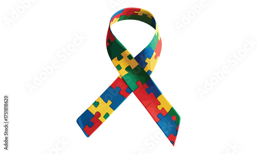 Autism Puzzle Light Bulb Handprint Ribbon – Neurodiversity Awareness Art