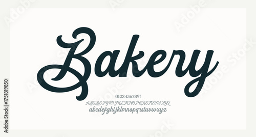 Bakery typography beauty fashion elegant minimalist serif italic fonts decorative wedding vintage retro logos. Minimal luxury font alphabet logo. Vector illustration