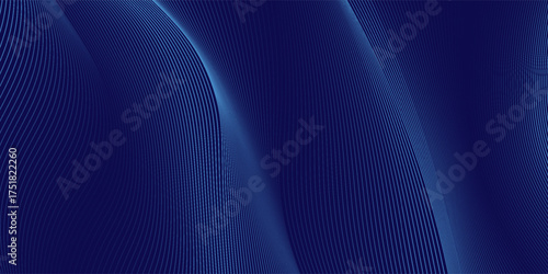 Abstract blue background with glowing curved lines. Shiny blue swirl curve lines design. Spiral lines. Geometric oval pattern. Futuristic technology concept. Vector Eps10