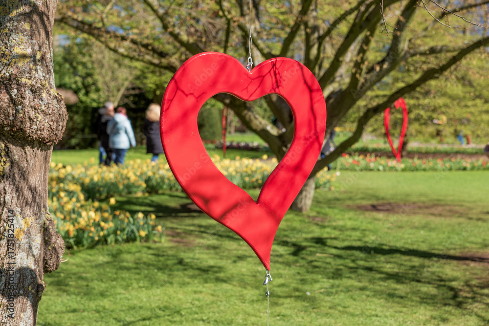 custom made wallpaper toronto digitalPublic park decorated with big red heart