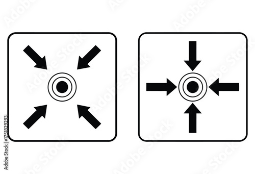 WebFocus your efforts and bring it all together with this attention grabbing directional icon, a modern symbol for concentration and teamwork, perfect for business presentations and marketing