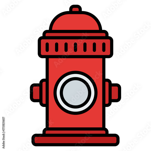 Hydrant icon. Fire water supply symbol. Utility and emergency access collection. Filled Line Icon