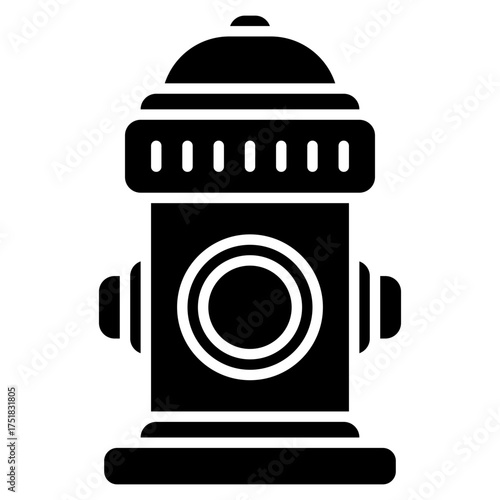 Hydrant icon. Fire water supply symbol. Utility and emergency access collection. Glyph Icon