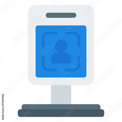 Facial recognition icon. Biometric security symbol. Secure payment authentication collection. Flat Icon