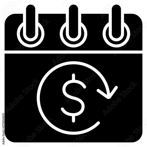 Loan repayment icon. Financial payment symbol. Credit and debt transaction collection. Glyph Icon