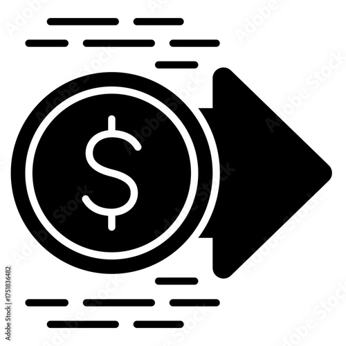 Quick transfer icon. Fast money sending. Instant transaction and online banking collection.Glyph Icon