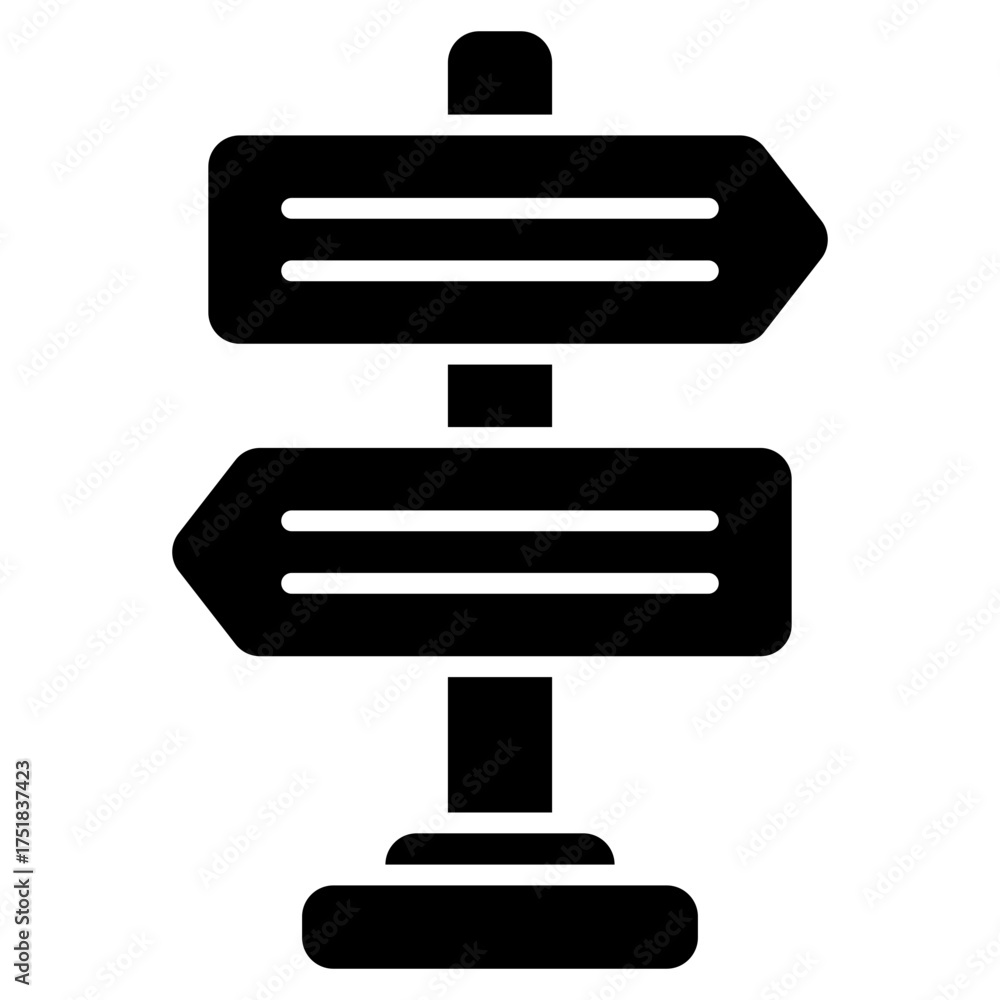 Fototapeta premium Panel direction icon. Road signboard. Route information and navigation panel collection.Glyph Icon