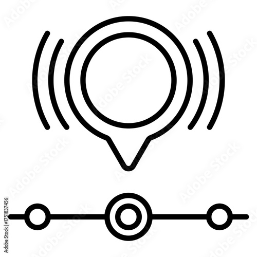 Tracking icon. GPS route. Real-time location and delivery navigation collection.Line Icon