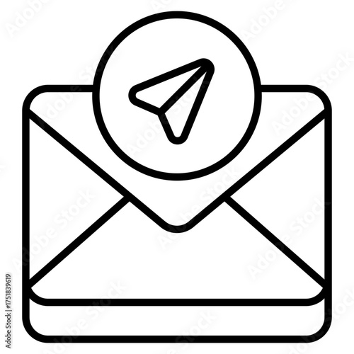 Send mail or message icon. Confirmation delivery. Approved communication collection. Line Icon