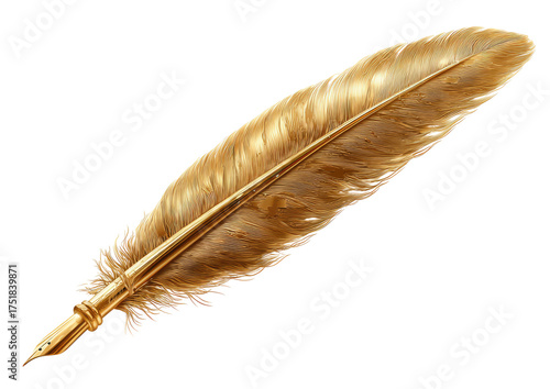 Golden quill feather pen