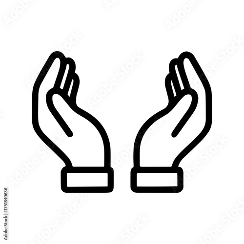 Vector art of open hands icon