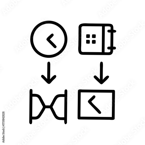 Workflow diagram icons for process and automation