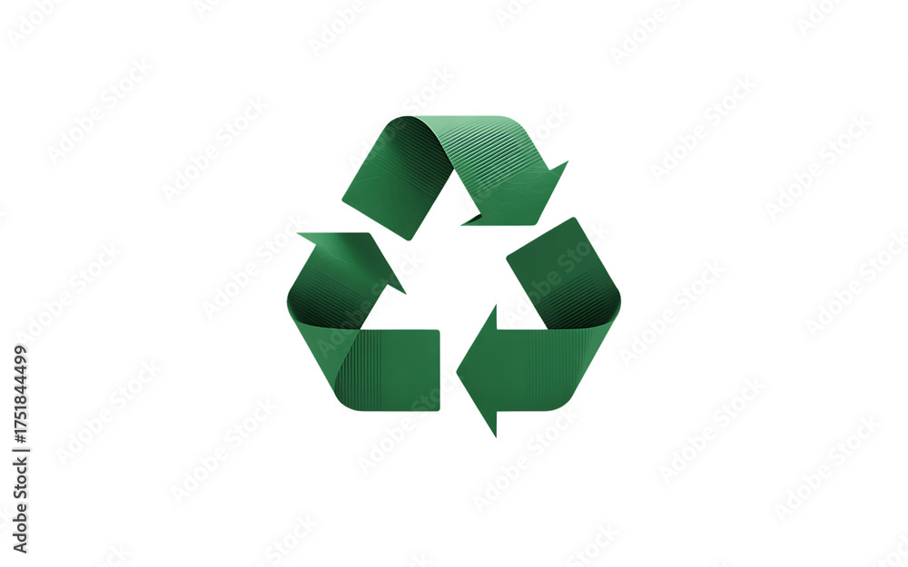 Obraz premium Iconic green recycling symbol representing environmental sustainability and eco-friendly practices isolated on transparent background