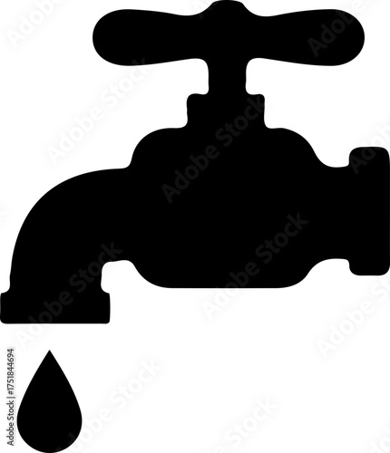 water black tap drop icon vector design logo art