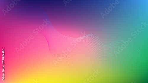 Gradient Wavy Line Abstract Colorful Background Vector Art.