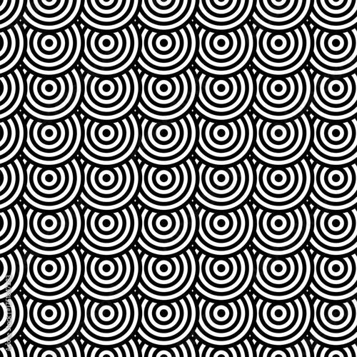 Retro chainmail pattern background,black and white circle pattern