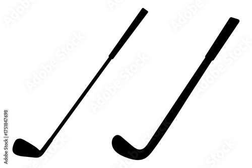 Golf club icons, perfect for sports equipment, golf course, hobby, games, tournaments, lessons, shop, training, and activity themed designs clean vector illustration set.