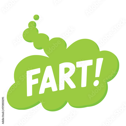 green fart gas dirty smell flat color vector illustration template design