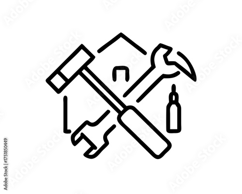 Icon of home repair tools for handyman service