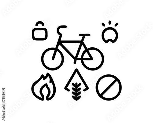 Iconic bicycle representation with safety and environmental considerations