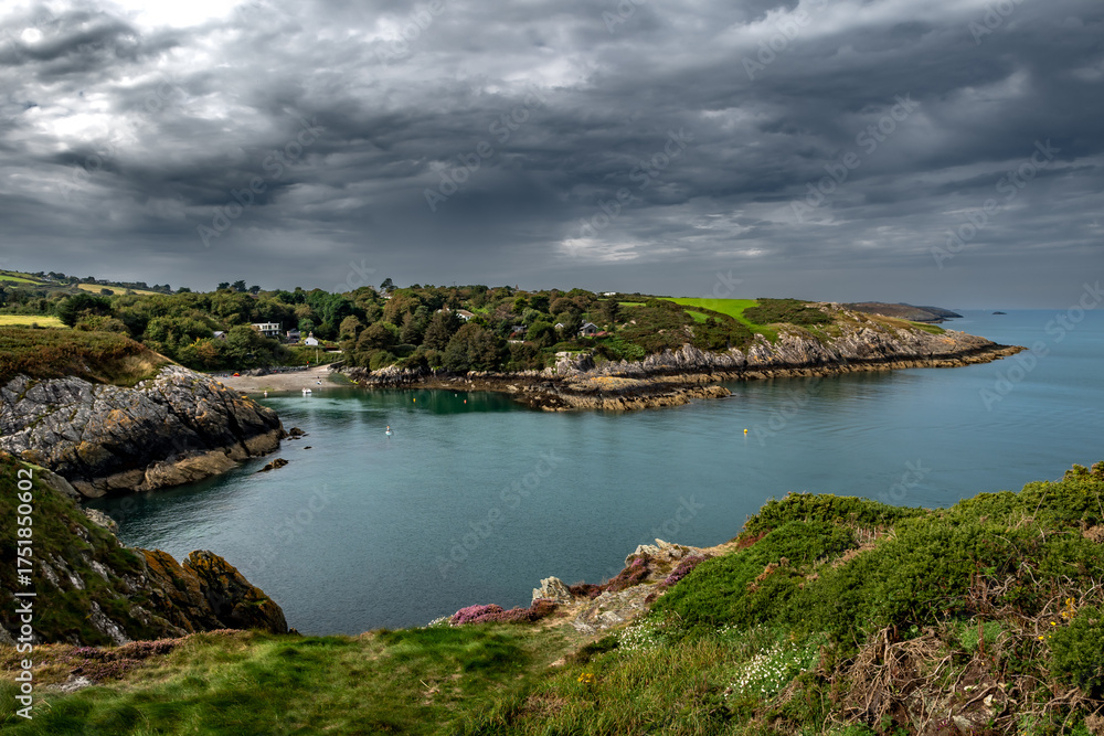 Obraz premium Wild Atlantic Coast On The Isle Of Anglesey In North Wales, United Kingdom