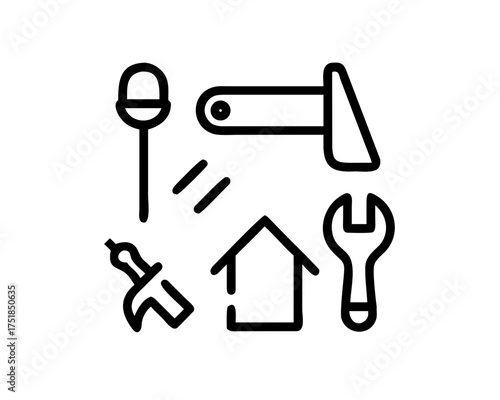 Illustration of home improvement and repair tools