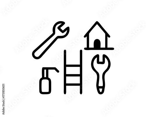 Illustration of home improvement tools