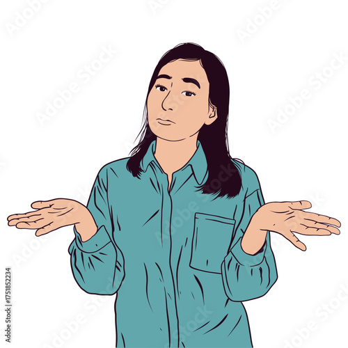 Confused Woman Shrugging Have No Idea