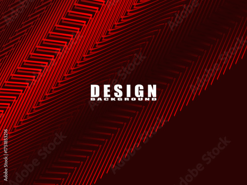 High contrast shiny red and black stripes background. Abstract technology graphic banner design. Vector corporate background.