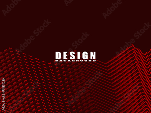 High contrast shiny red and black stripes background. Abstract technology graphic banner design. Vector corporate background.