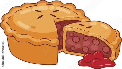 illustration of bread pie