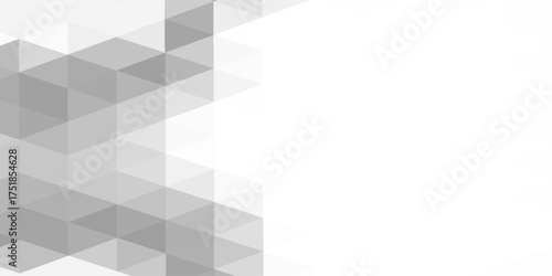 White and gray background. Geometric style. Mesh of triangles. Mosaic template for your design. Paper texture.