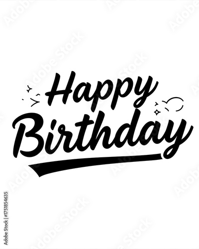 happy birthday, birthday typography, black typography, birthday vector, birthday design, birthday poster, birthday template, birthday greeting, happy birthday text, celebration design, vector art, min