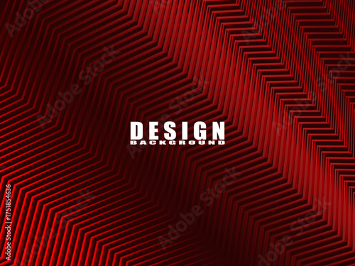 High contrast shiny red and black stripes background. Abstract technology graphic banner design. Vector corporate background.